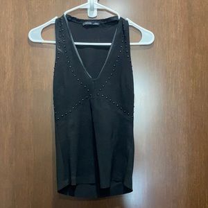 Zara black tank with bead detail